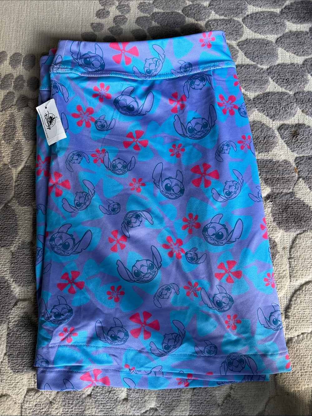 Disney Lilo & Stitch Purple Blue Swim Skirt with Pink Flowers
